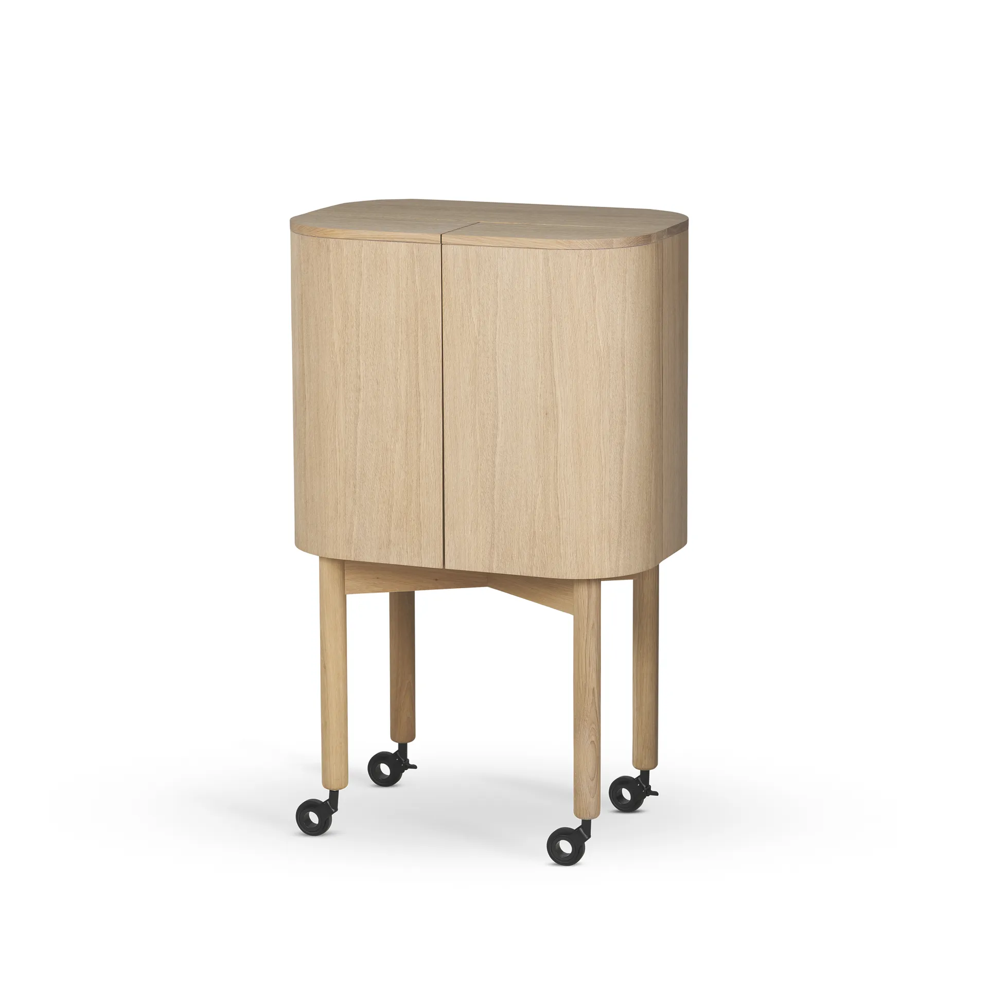 Mobile bar su ruote Loud , Light oiled oak Northern