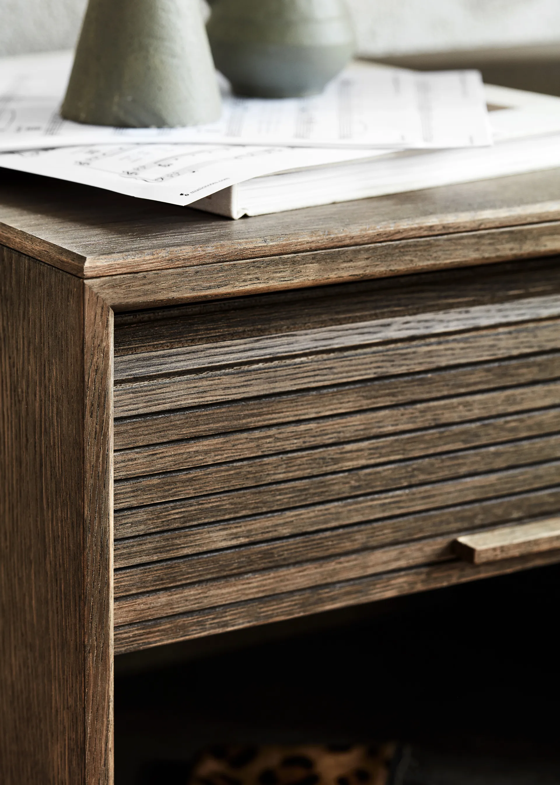 Mobiletto con anta a persiana Hifive, Rovere affumicato Northern