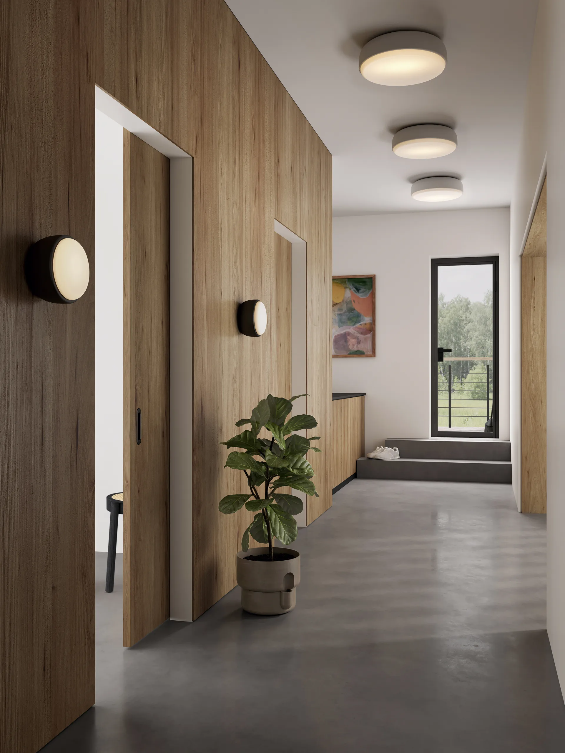 Plafoniera Over Me Ø 20 cm, Nero opaco Northern