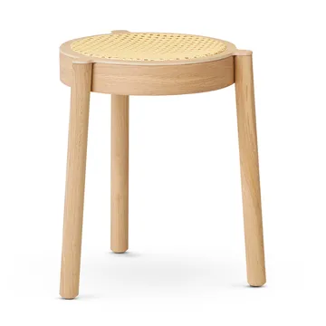 Sgabello con seduta in rattan Pal - Rovere chiaro - Northern
