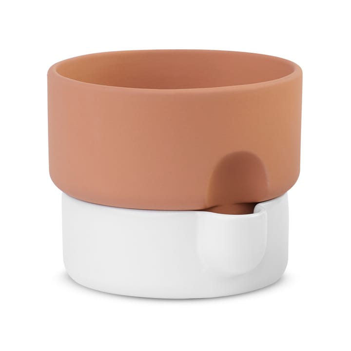 Vaso per fiori autoirrigante Oasis medio - terracotta-bianco - Northern