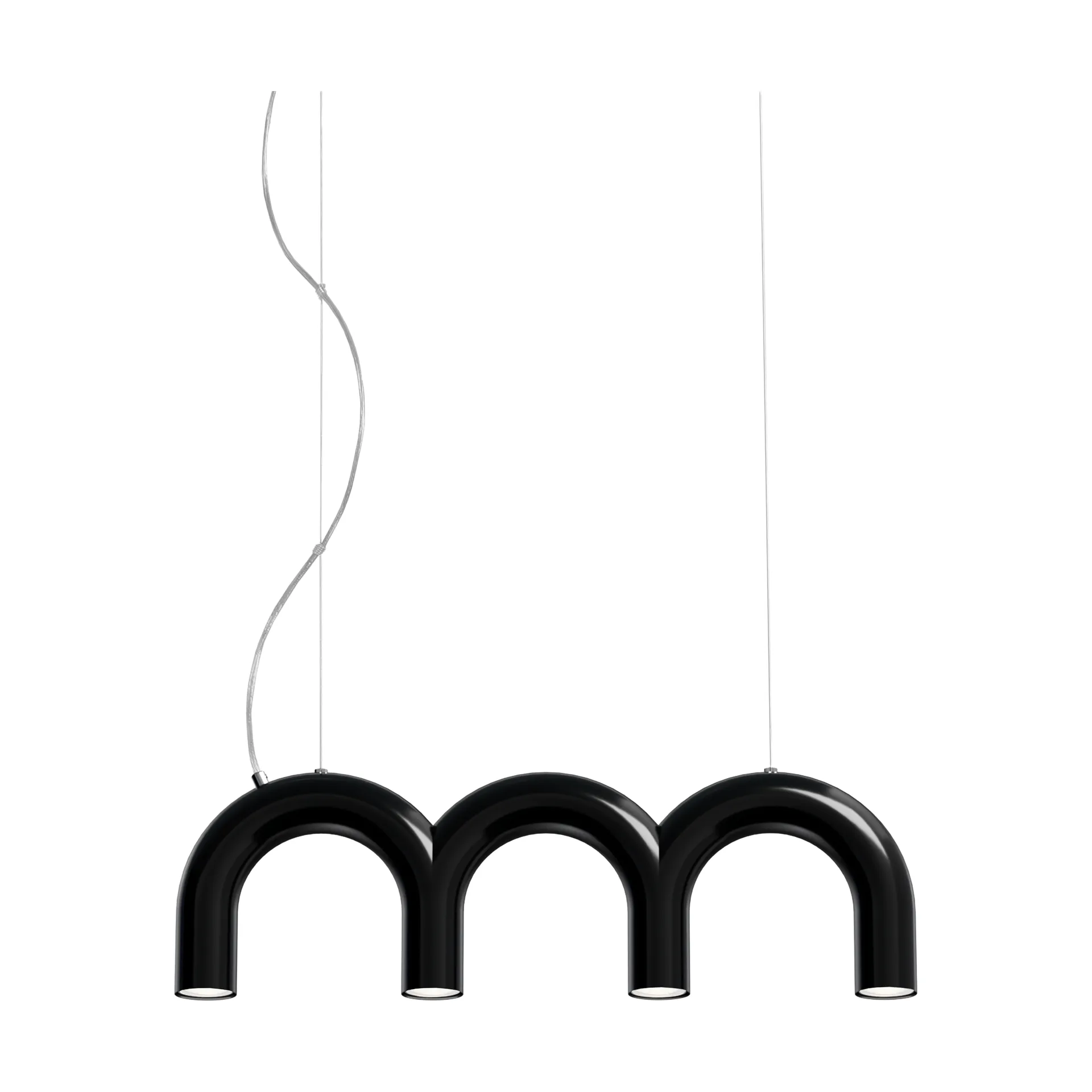 Arch triplette lampadario, Black, 65,6 cm Oblure