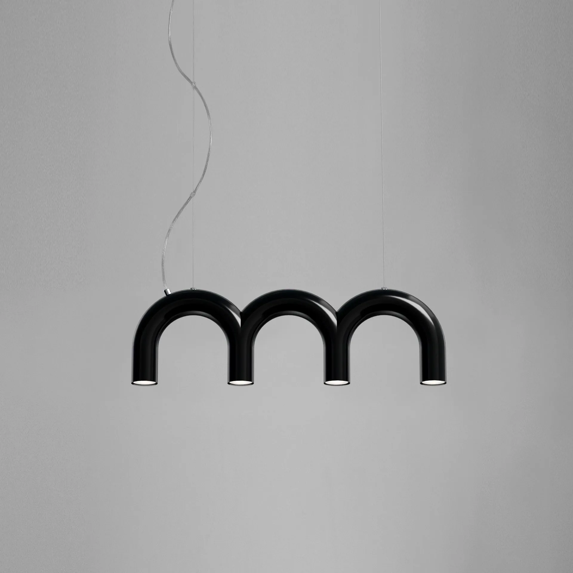 Arch triplette lampadario, Black, 65,6 cm Oblure