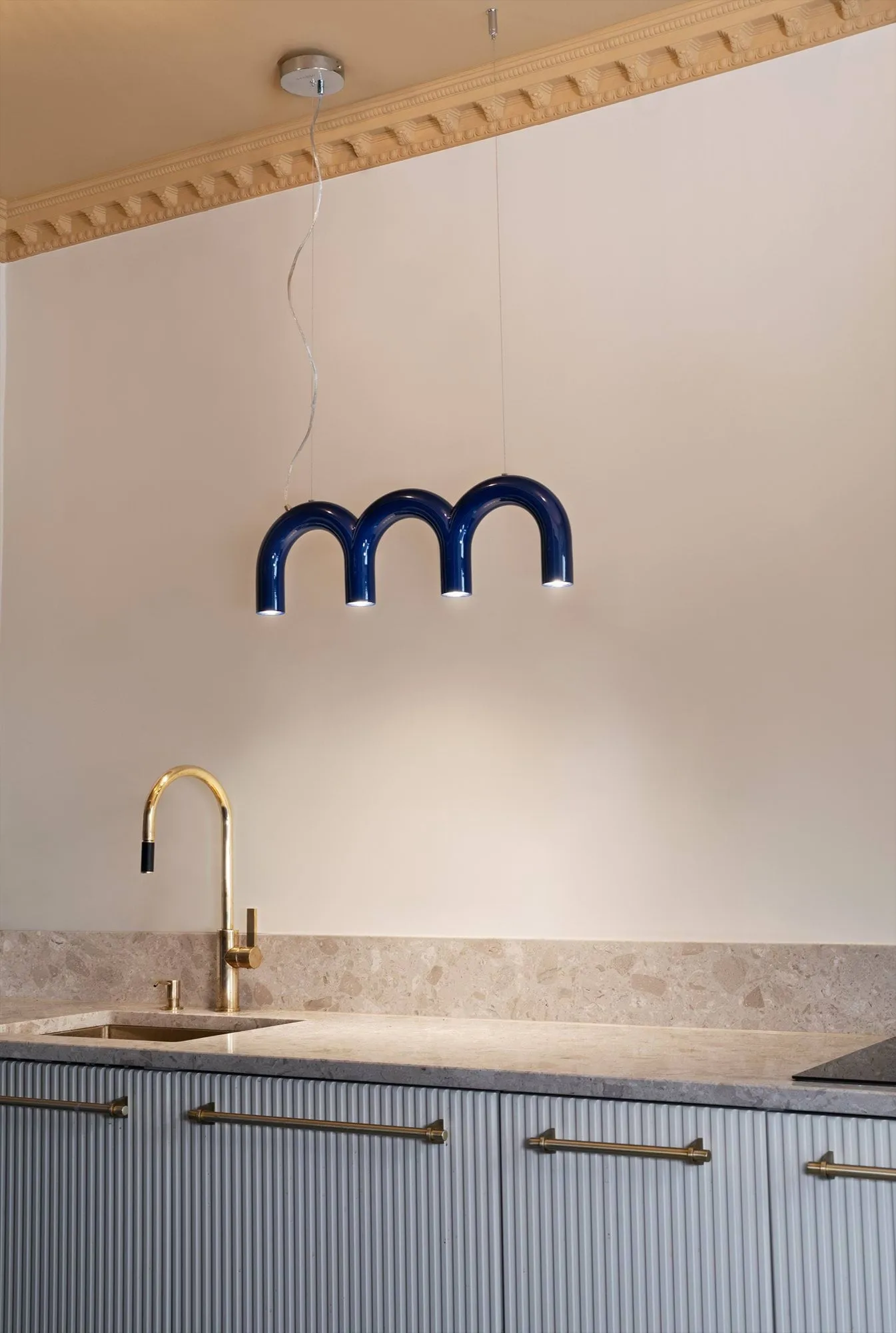 Arch triplette lampadario, Blue, 65,6 cm Oblure