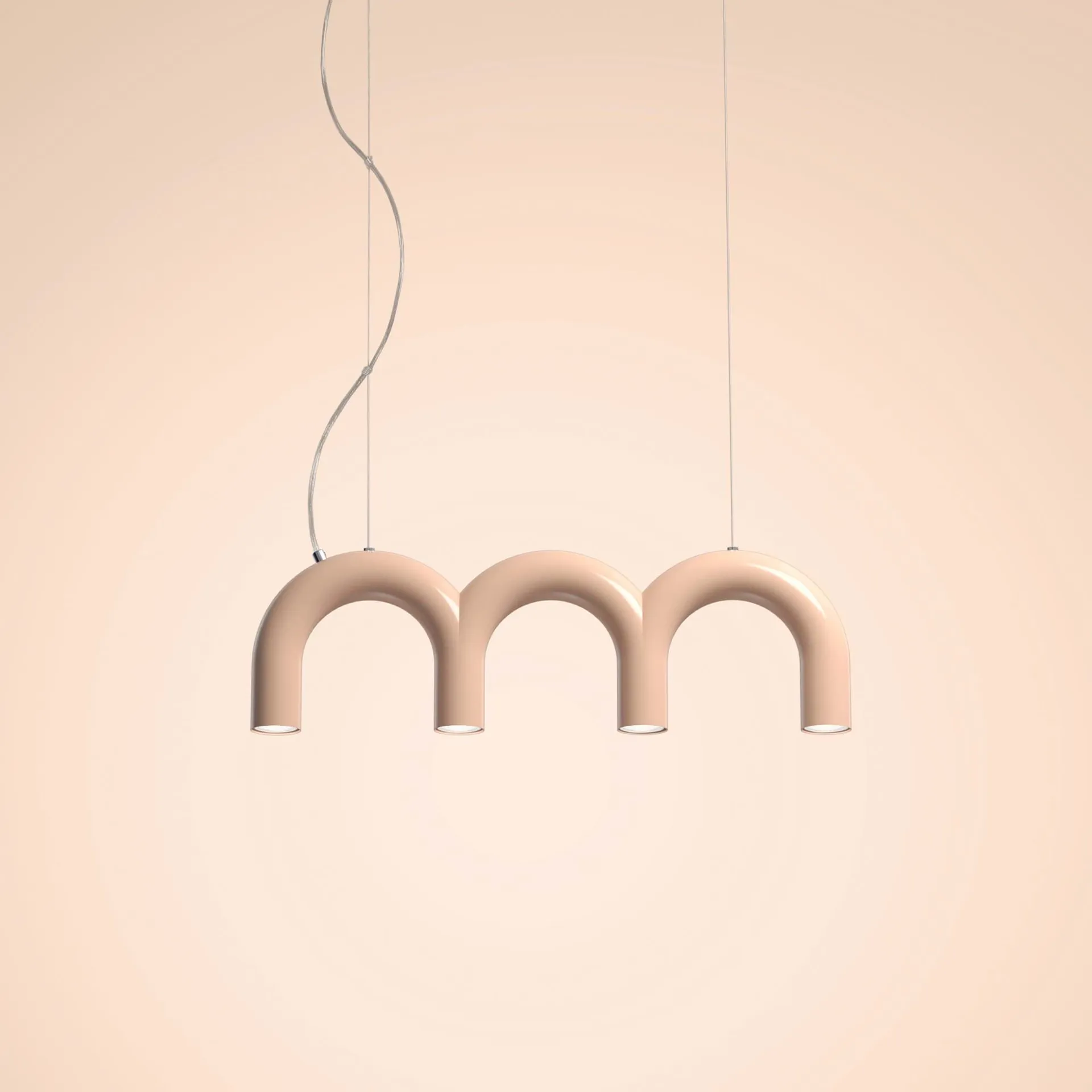 Arch triplette lampadario, Nude, 65,6 cm Oblure