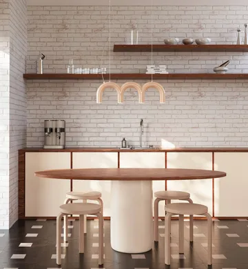 Arch triplette lampadario - Nude, 65,6 cm - Oblure