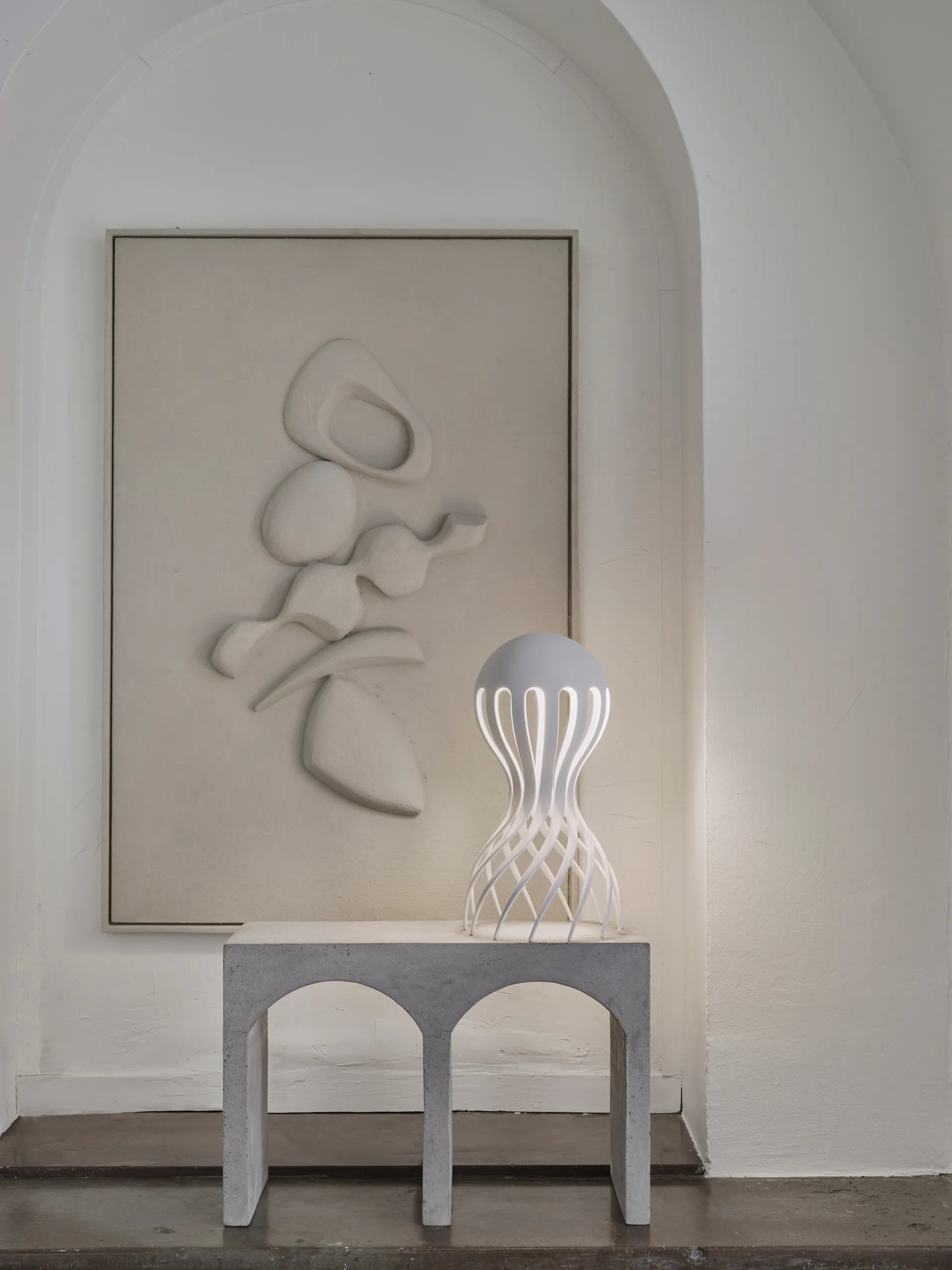 Lampada da tavolo Cirrata 44,4 cm, Bianco Oblure