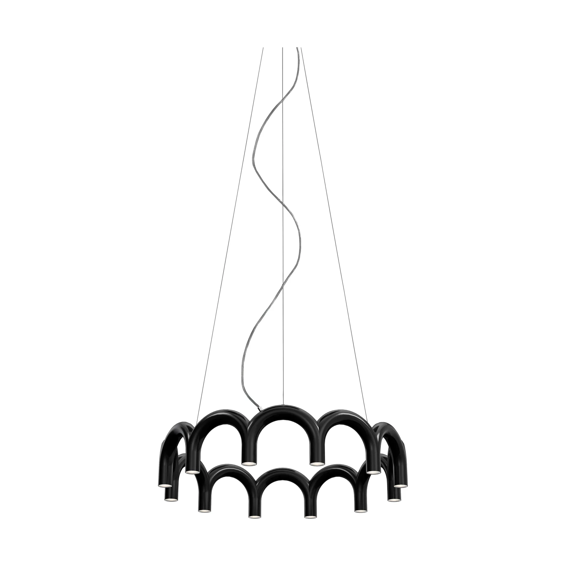Lampadario Arch circle Ø 76 cm, Black, Ø98 cm Oblure
