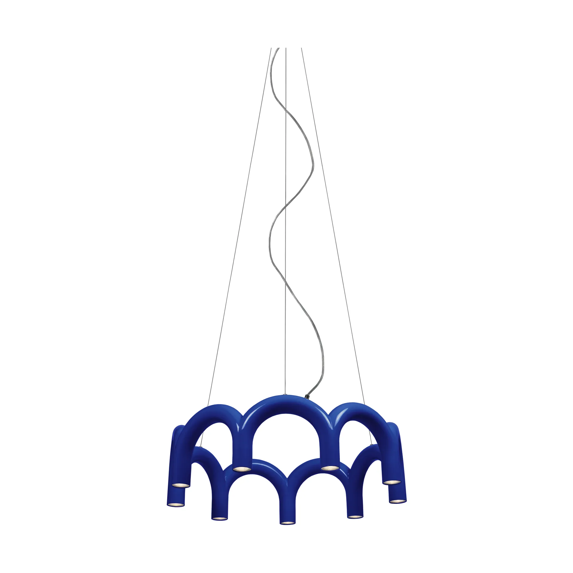 Lampadario Arch circle Ø 76 cm, Blu Oblure