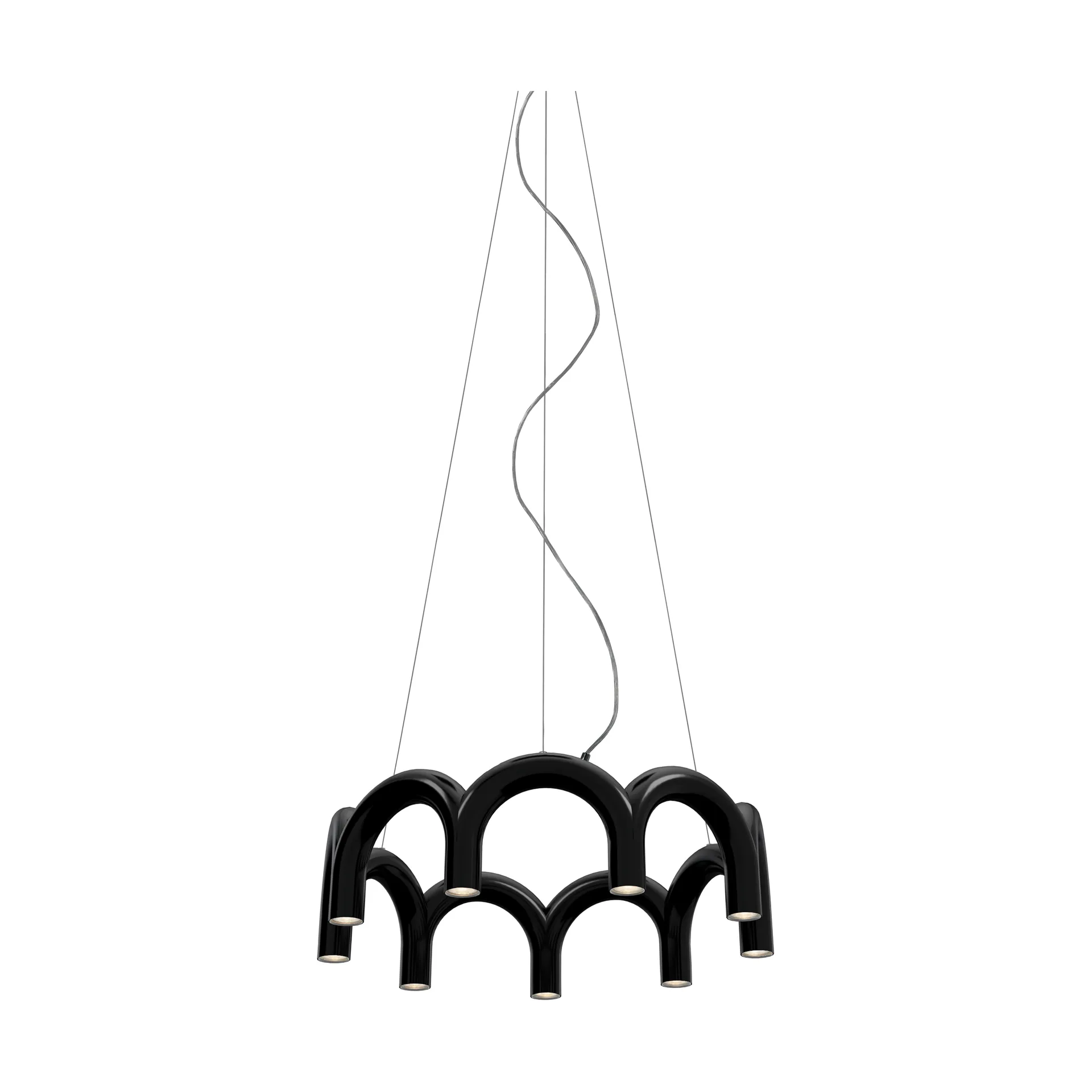 Lampadario Arch circle Ø 76 cm, Nero Oblure