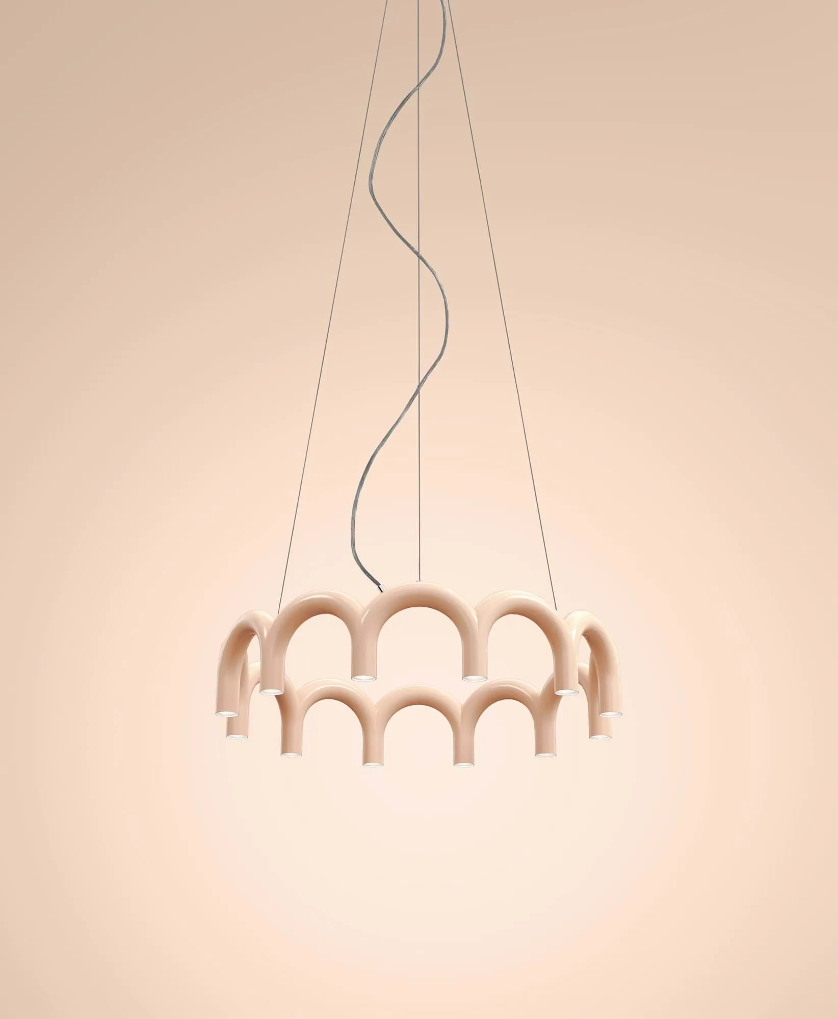 Lampadario Arch circle Ø 76 cm, Nude, Ø98 cm Oblure