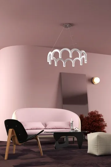 Lampadario Arch circle Ø 76 cm - White, Ø98 cm - Oblure