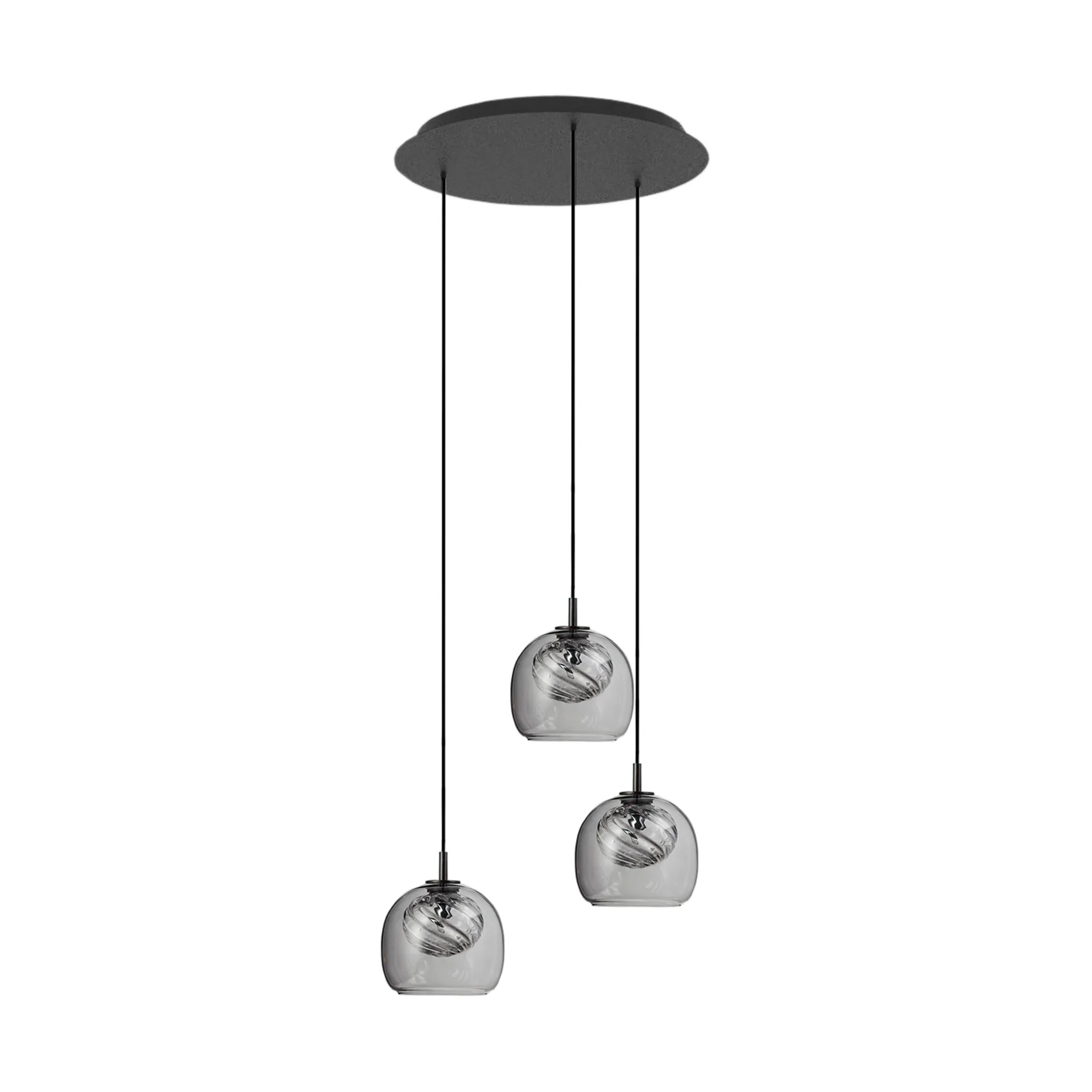 Lampadario Inside triplette, Grigio Oblure