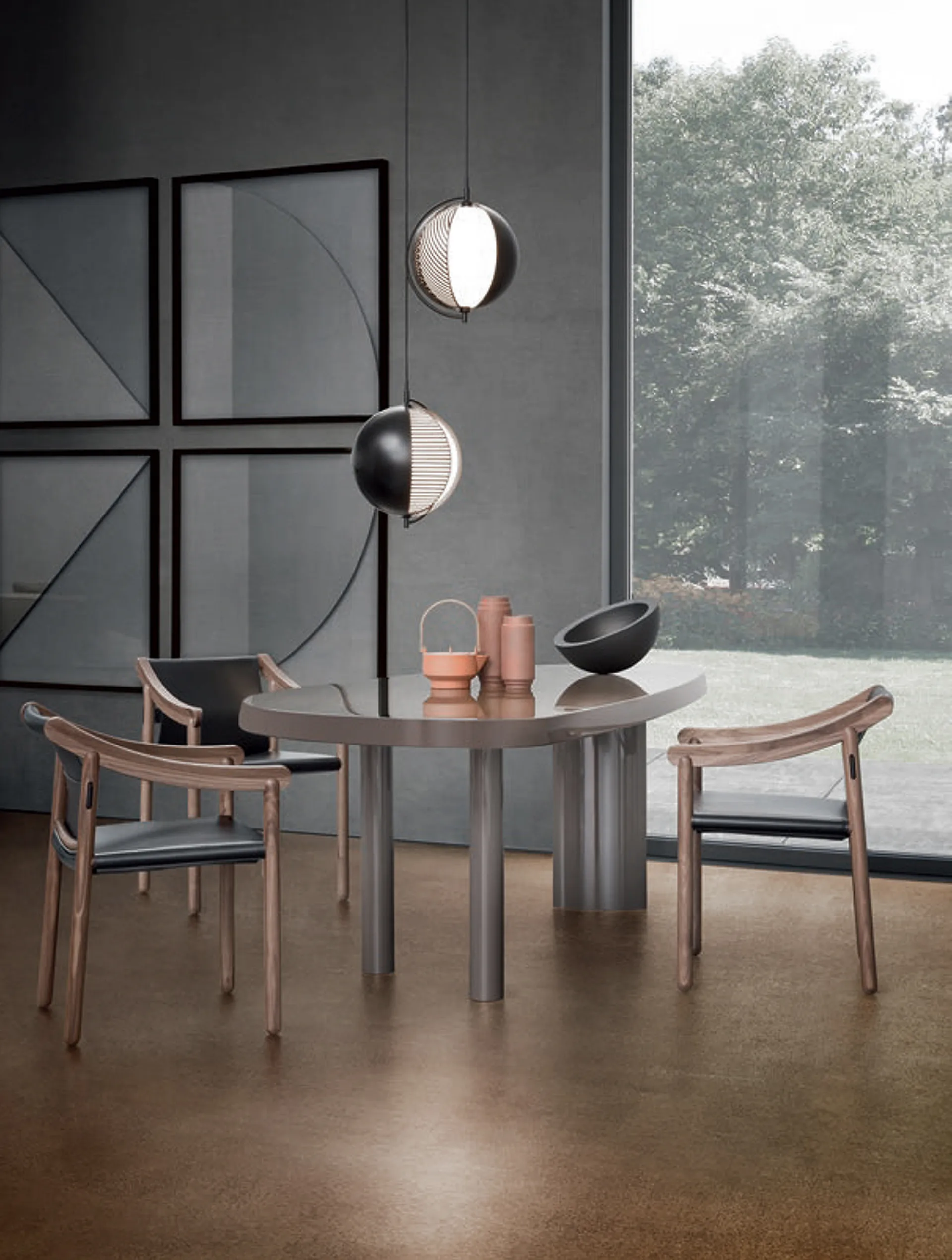 Lampadario Mondo Ø 28 cm, Nero Oblure