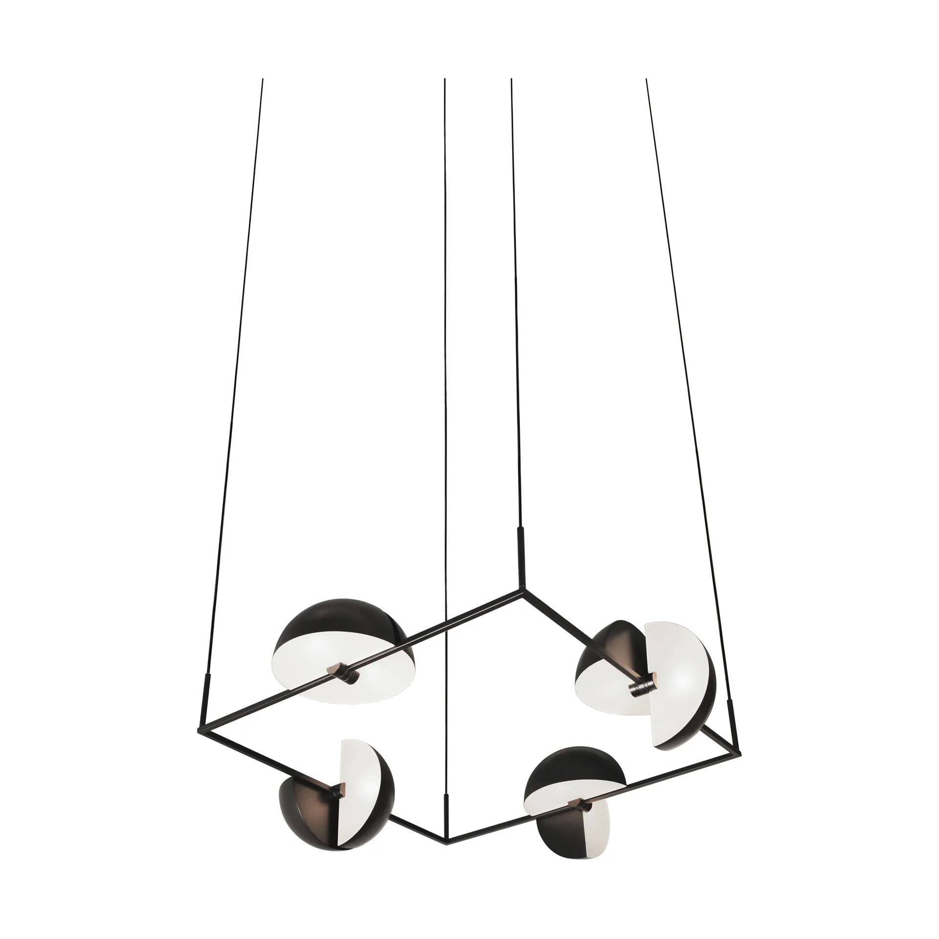 Lampadario Trapeze quertette 113,5x113,5 cm, Nero Oblure