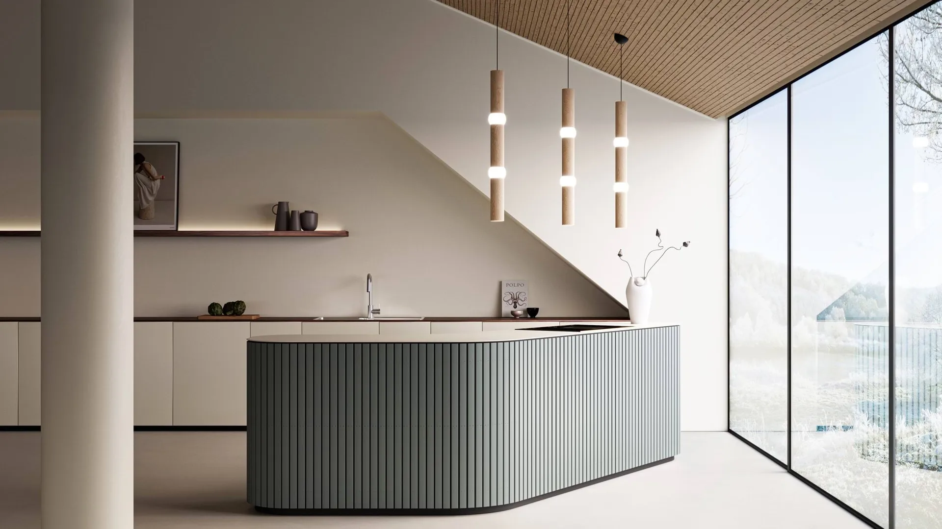Lightbone lampada a sospensione, Large 83,6 cm, rovere naturale Oblure