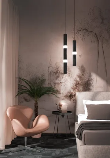 Lightbone lampada a sospensione - Medium 53,8 cm, black oak - Oblure