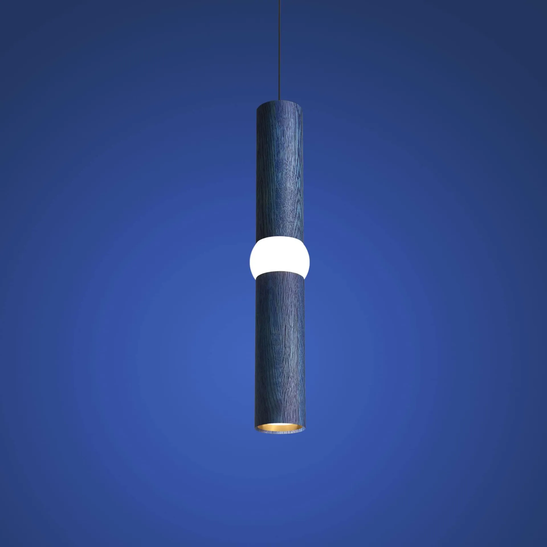 Lightbone lampada a sospensione, Medium 53,8 cm, blue oak Oblure