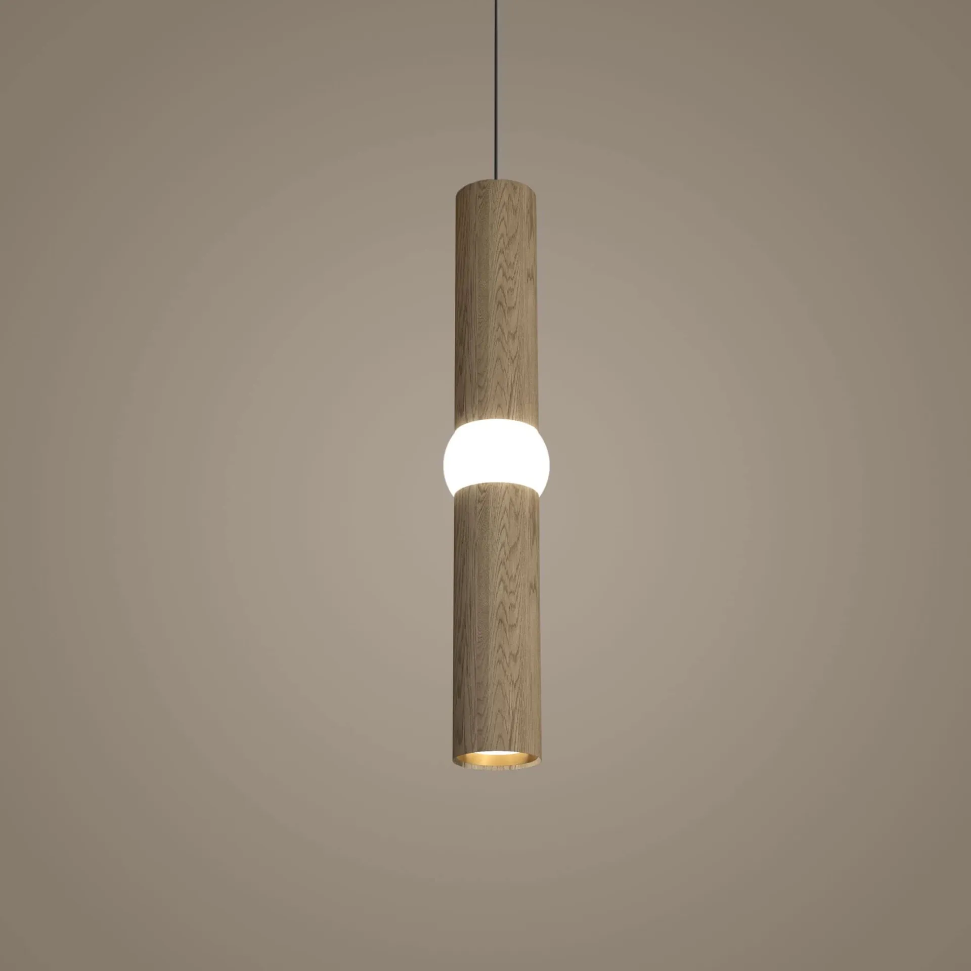 Lightbone lampada a sospensione, Medium 53,8 cm, rovere naturale Oblure