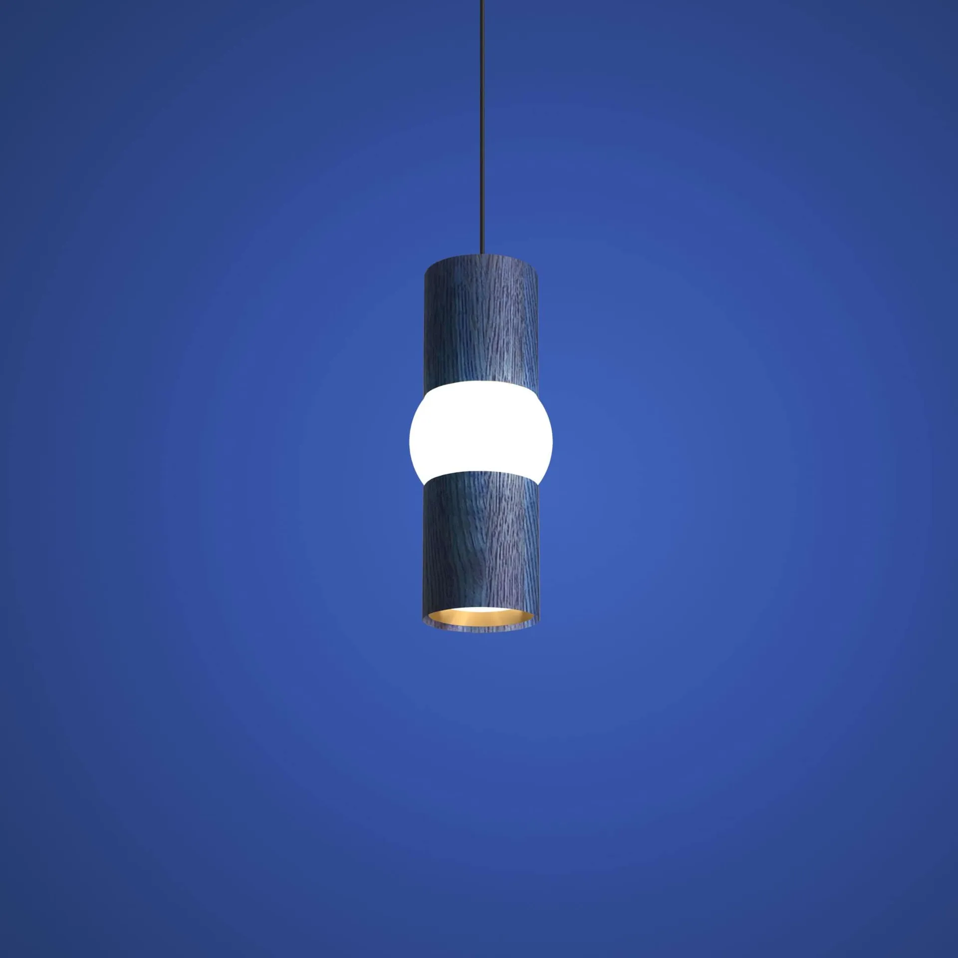 Lightbone lampada a sospensione, Small 24 cm, blue oak Oblure