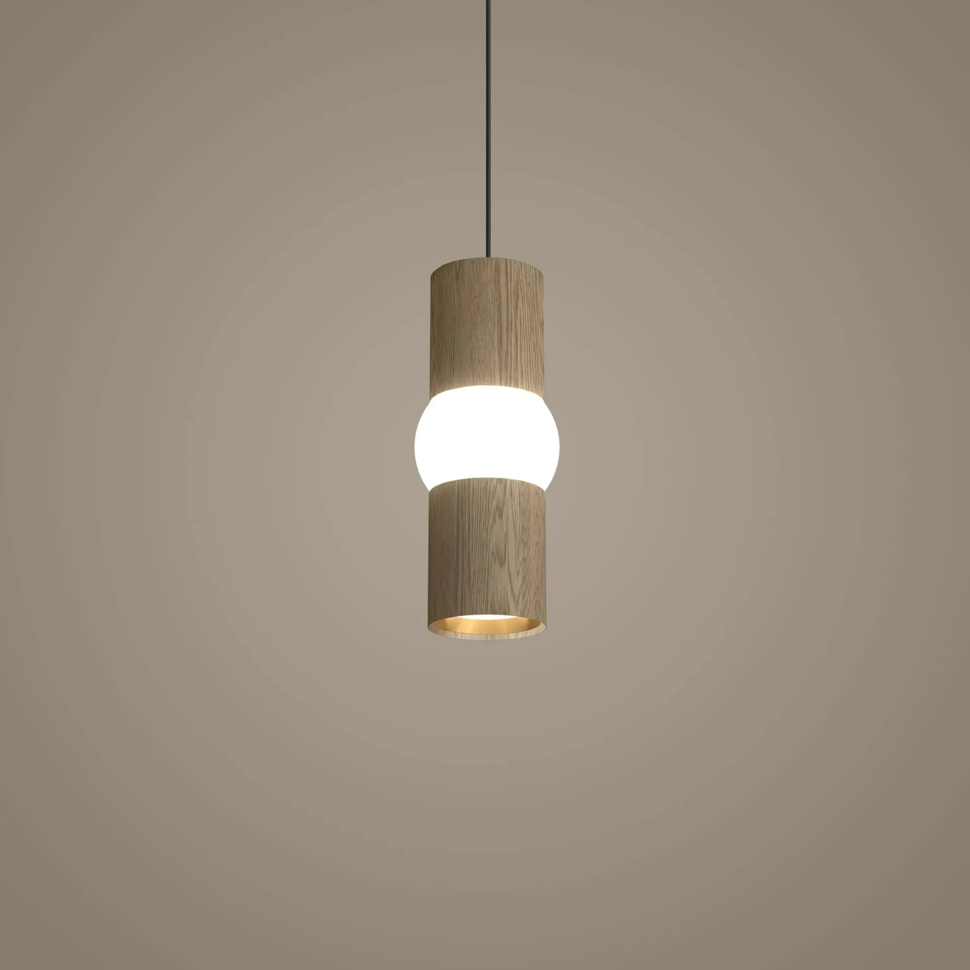 Lightbone lampada a sospensione, Small 24 cm, rovere naturale Oblure
