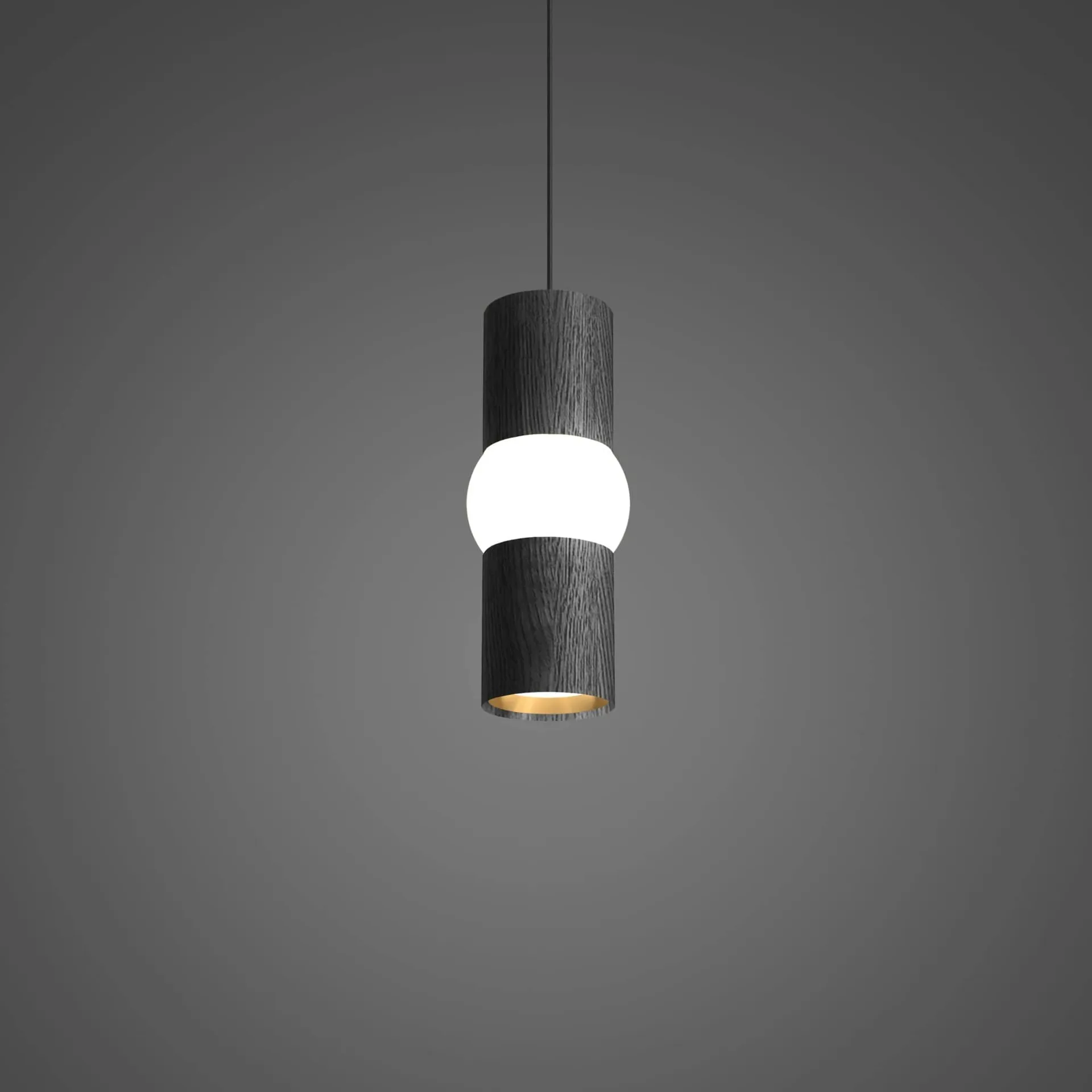 Lightbone lampada a sospensione, Small 24 cm, rovere nero Oblure