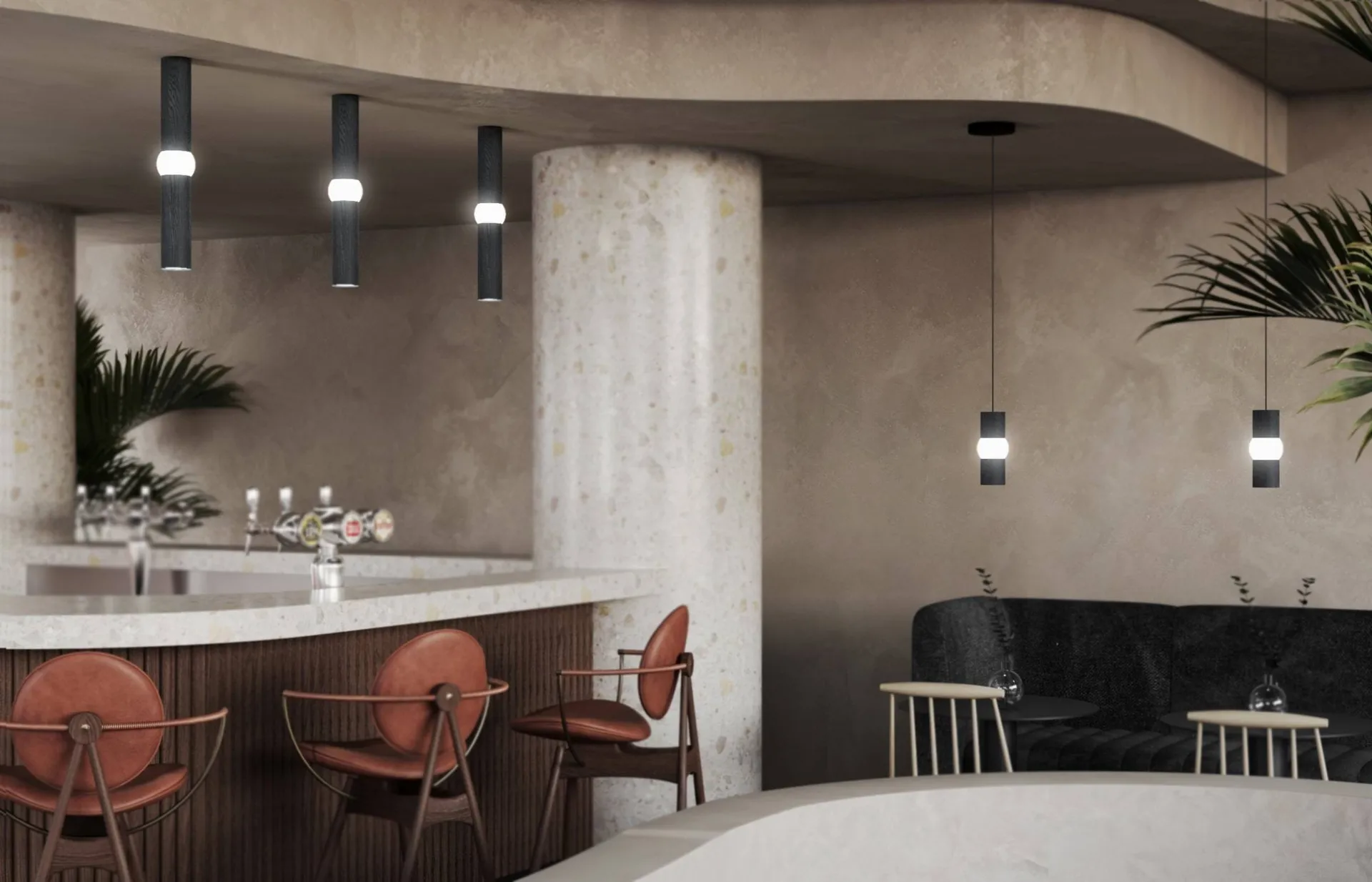 Lightbone lampada a sospensione, Small 24 cm, rovere nero Oblure