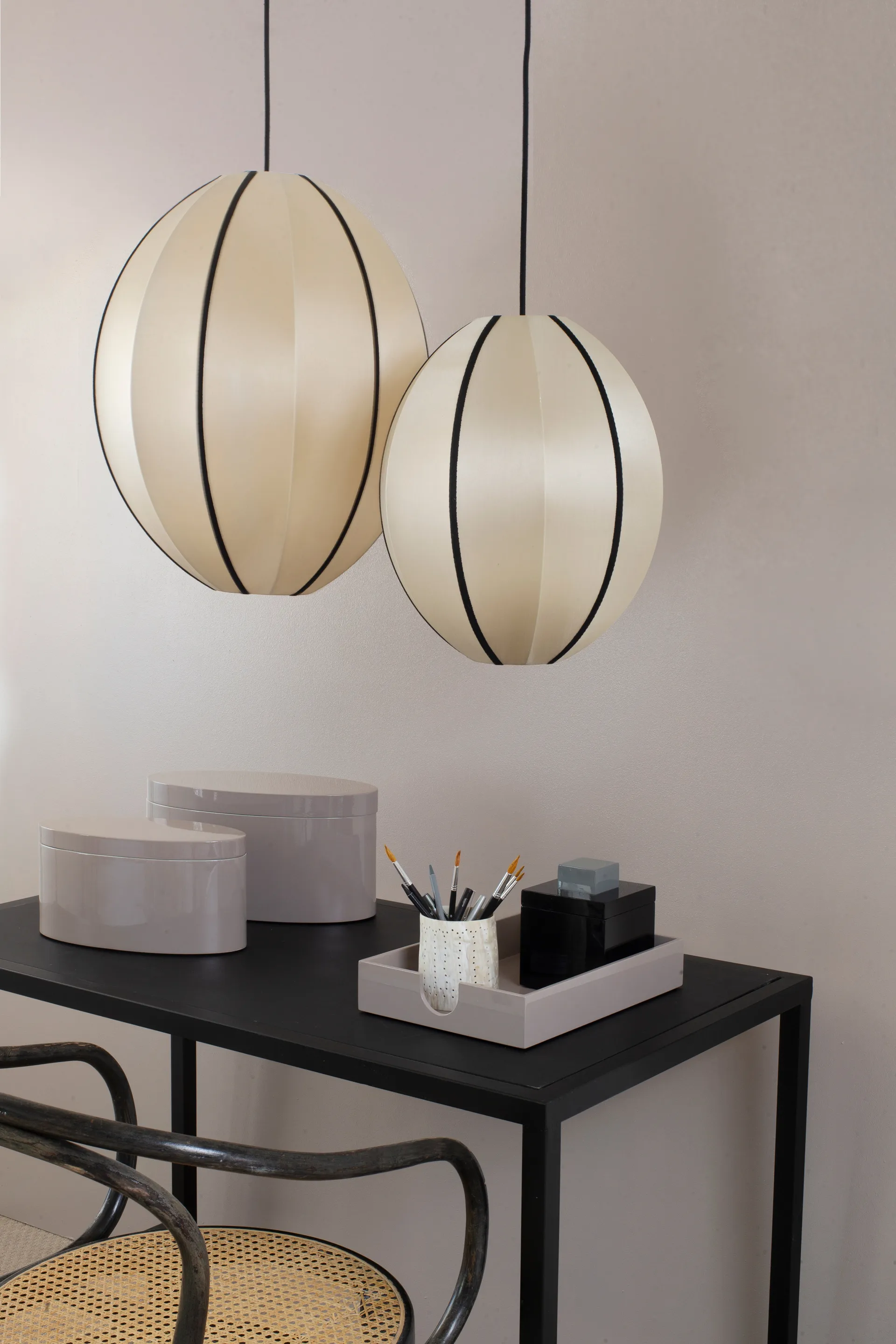 Paralume Indochina Classic Oval S, Kit-black Oi Soi Oi