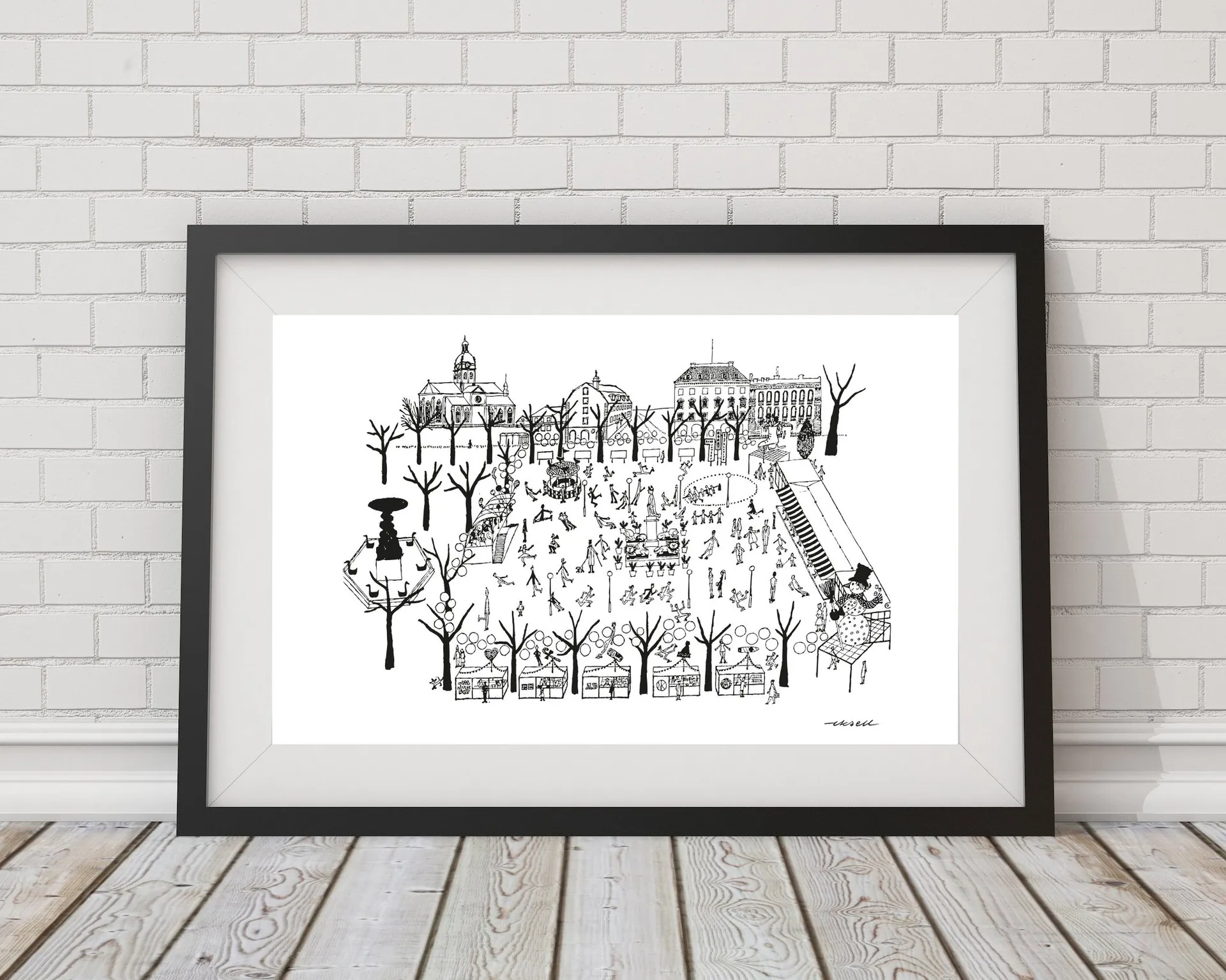 Poster Kungsträdgården, 50x70 cm Olle Eksell