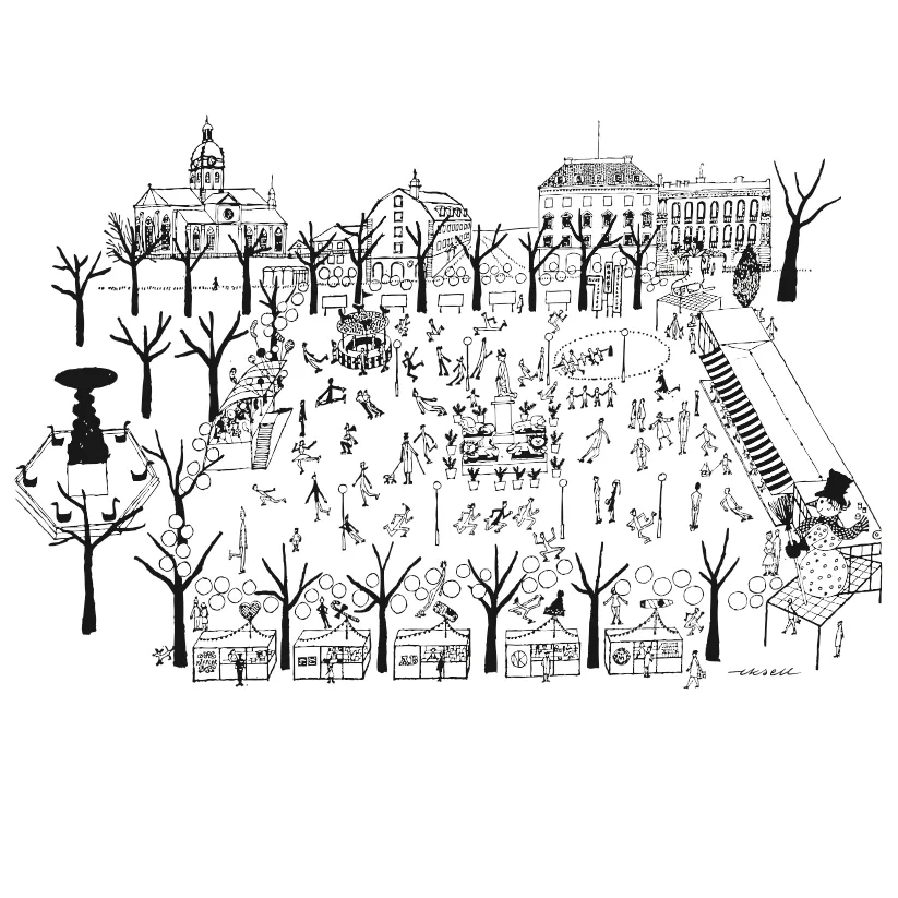 Poster Kungsträdgården, 50x70 cm Olle Eksell