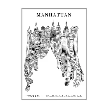 Poster Manhattan - 50x70 cm - Olle Eksell