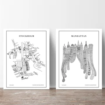 Poster Manhattan - 50x70 cm - Olle Eksell