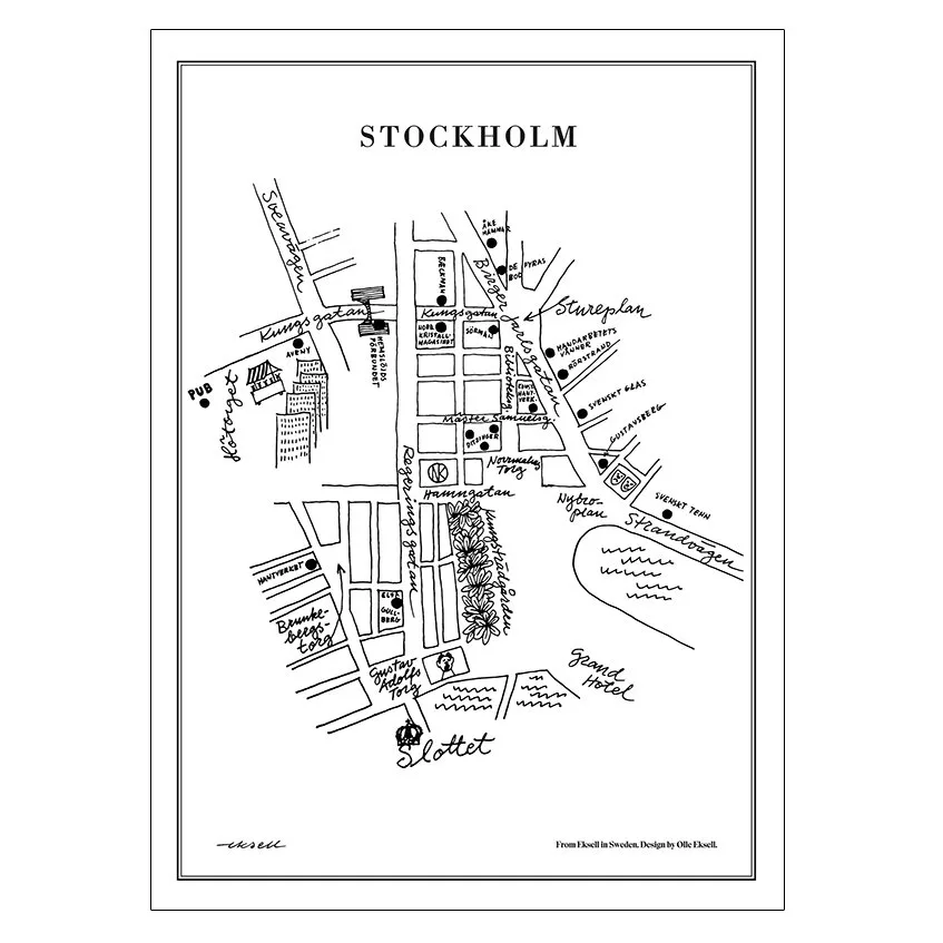 Poster Stockholm , 50x70 cm Olle Eksell