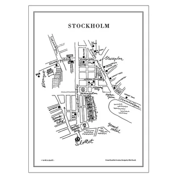 Poster Stockholm  - 50x70 cm - Olle Eksell