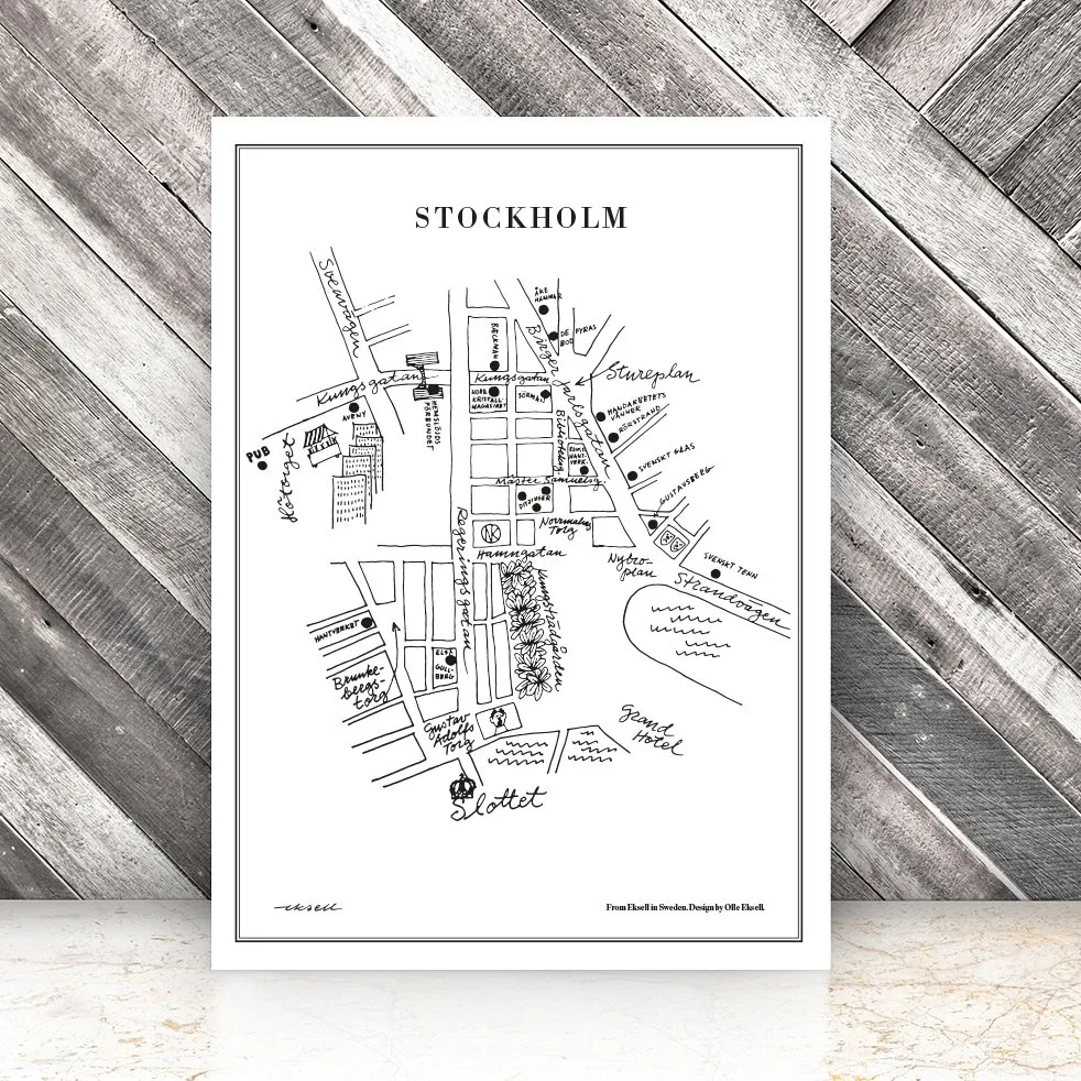 Poster Stockholm , 50x70 cm Olle Eksell