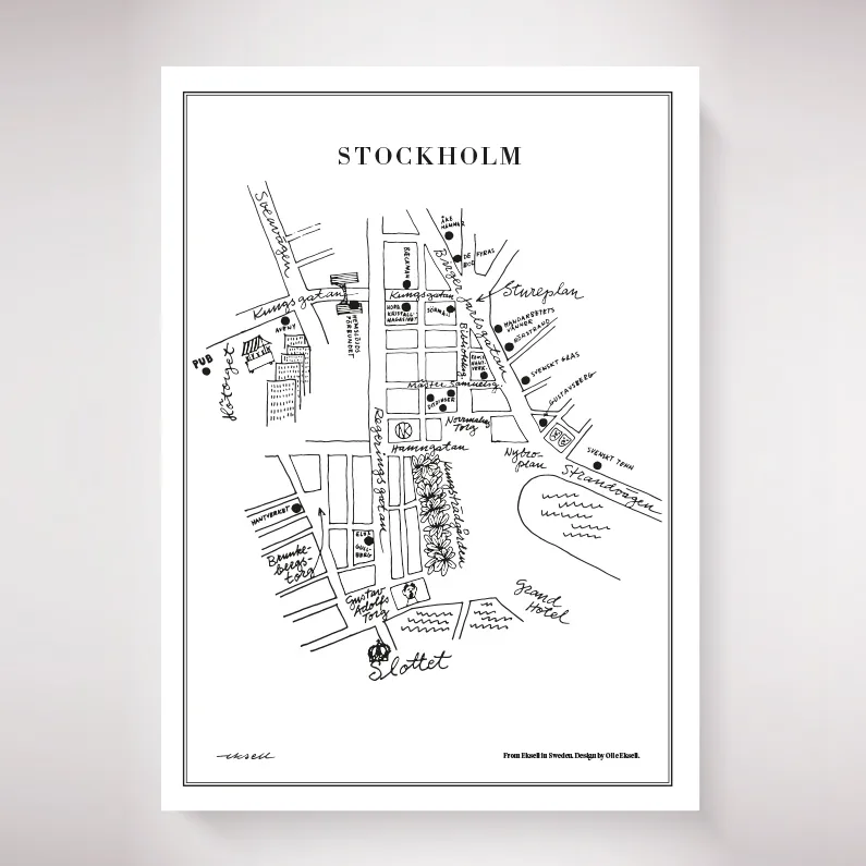 Poster Stockholm , 50x70 cm Olle Eksell