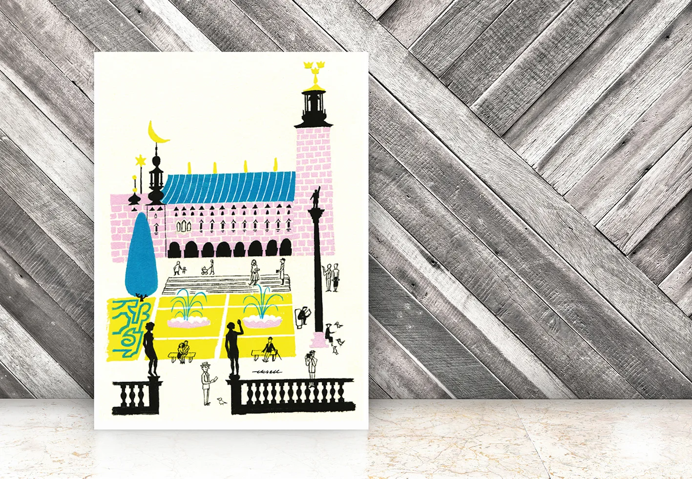 Poster Stockholm City Hall, 50x70 cm Olle Eksell
