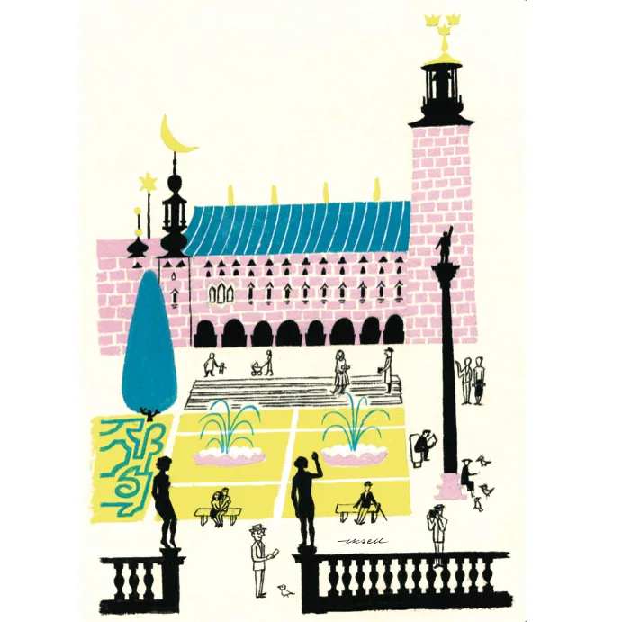 Poster Stockholm City Hall, 50x70 cm Olle Eksell