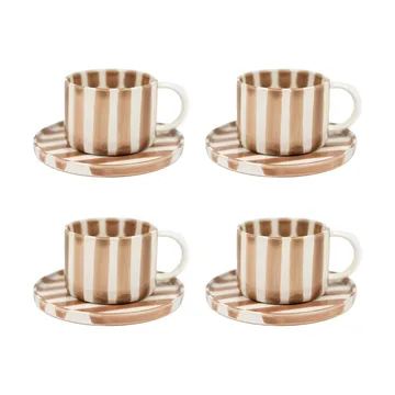 Tazza con piattino Monica confezione da 4 - Beige - undefined - Olsson & Jensen