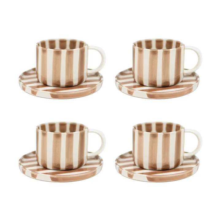 Tazza con piattino Monica confezione da 4 - Beige - undefined - Olsson & Jensen