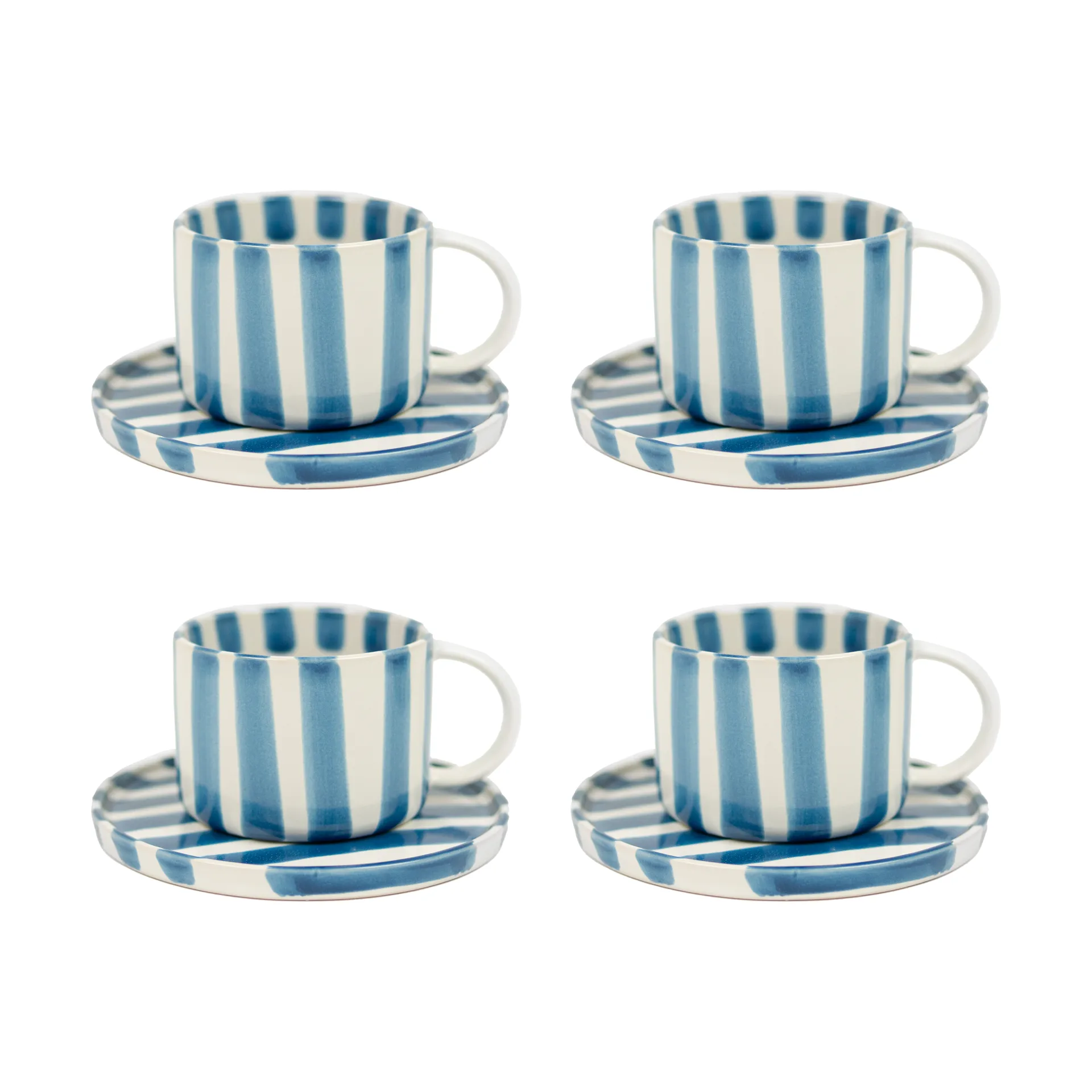 Tazza con piattino Monica confezione da 4 - Blu Olsson & Jensen