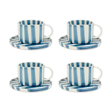 Tazza con piattino Monica confezione da 4 - Blu - undefined - Olsson & Jensen