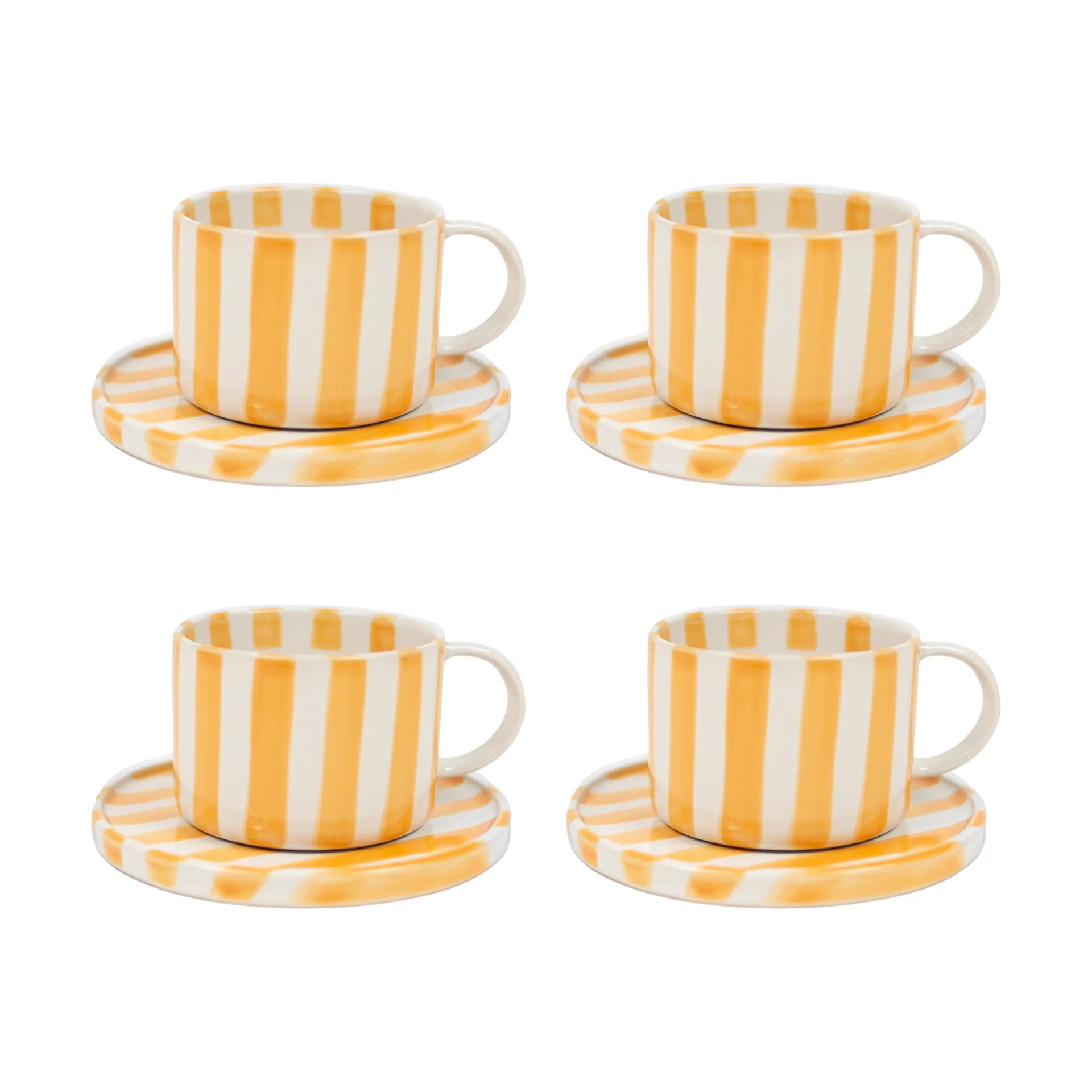 Tazza con piattino Monica confezione da 4 - Giallo,  Olsson & Jensen