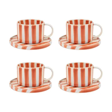 Tazza con piattino Monica confezione da 4 - Ruggine - Olsson & Jensen