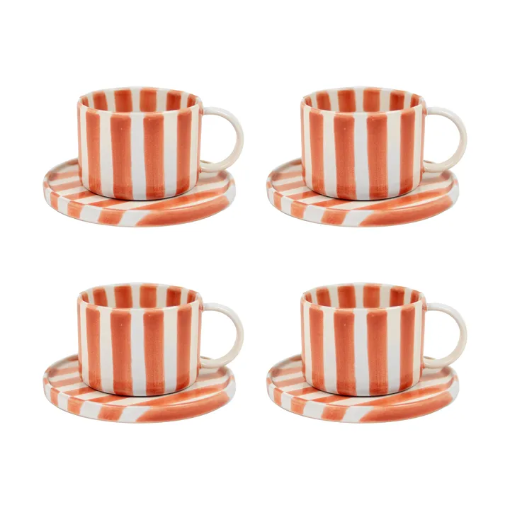 Tazza con piattino Monica confezione da 4 - Ruggine - Olsson & Jensen