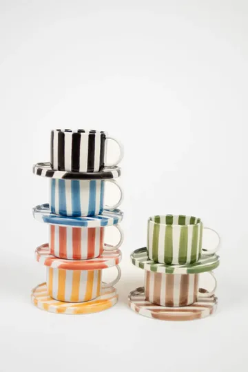 Tazza con piattino Monica confezione da 4 - Verde - Olsson & Jensen