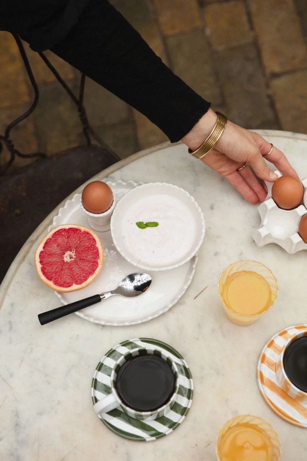 Tazza con piattino Monica confezione da 4 - Verde Olsson & Jensen