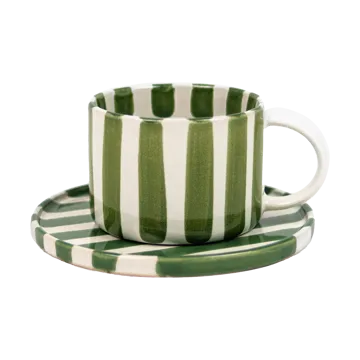 Tazza con piattino Monica - Verde - Olsson & Jensen