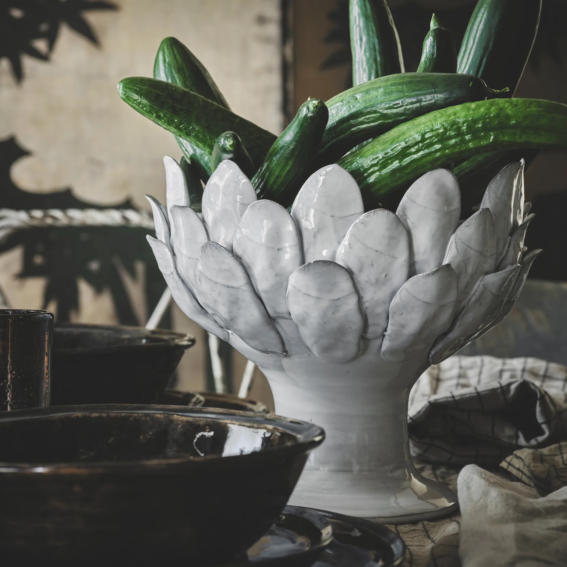 Vaso da fiori Marielle piccolo Ø 23,5 cm, bianco Olsson & Jensen