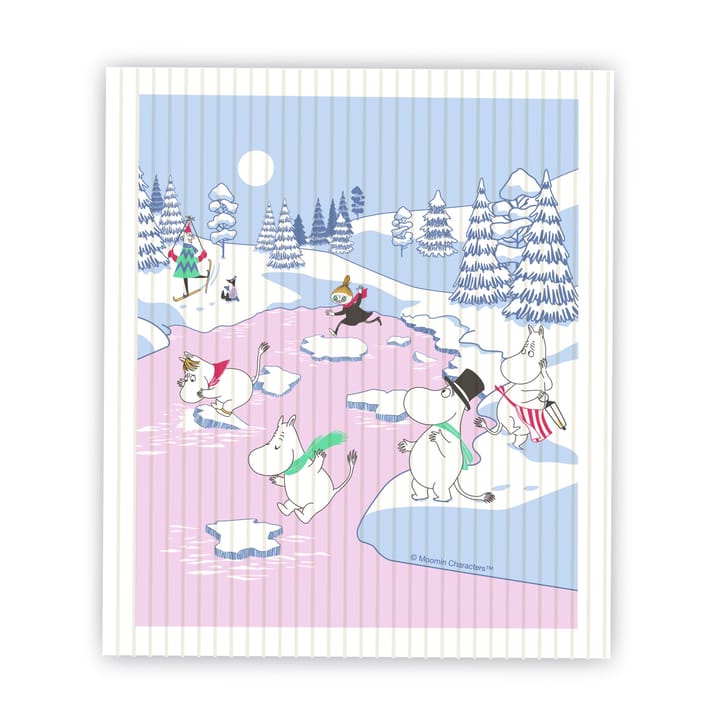 Canovaccio Moomin inverno 2022 14.5x17 cm - Azzurro-bianco-rosa - Opto Design